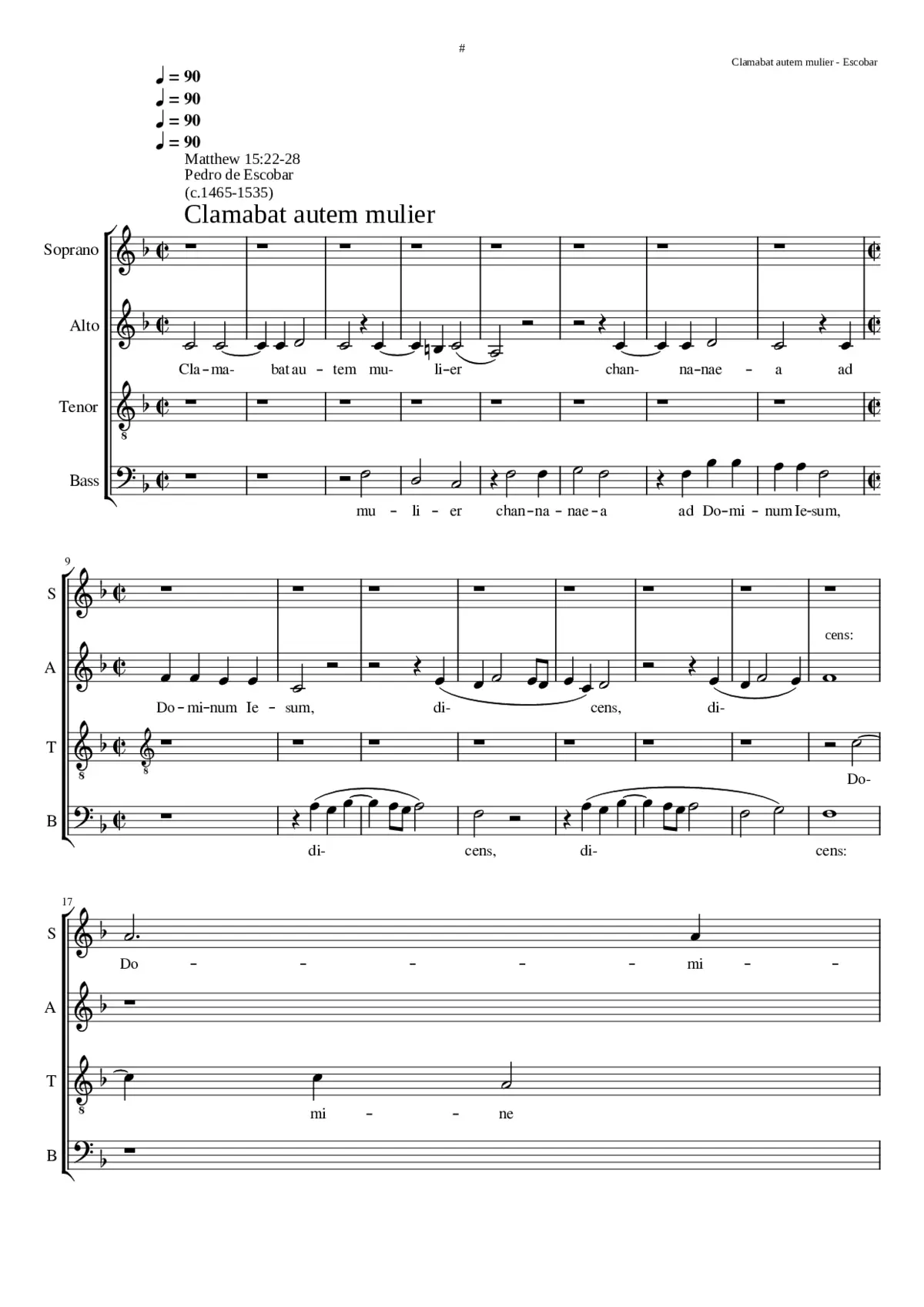 Clamabat autem mulier channanea - Page 1