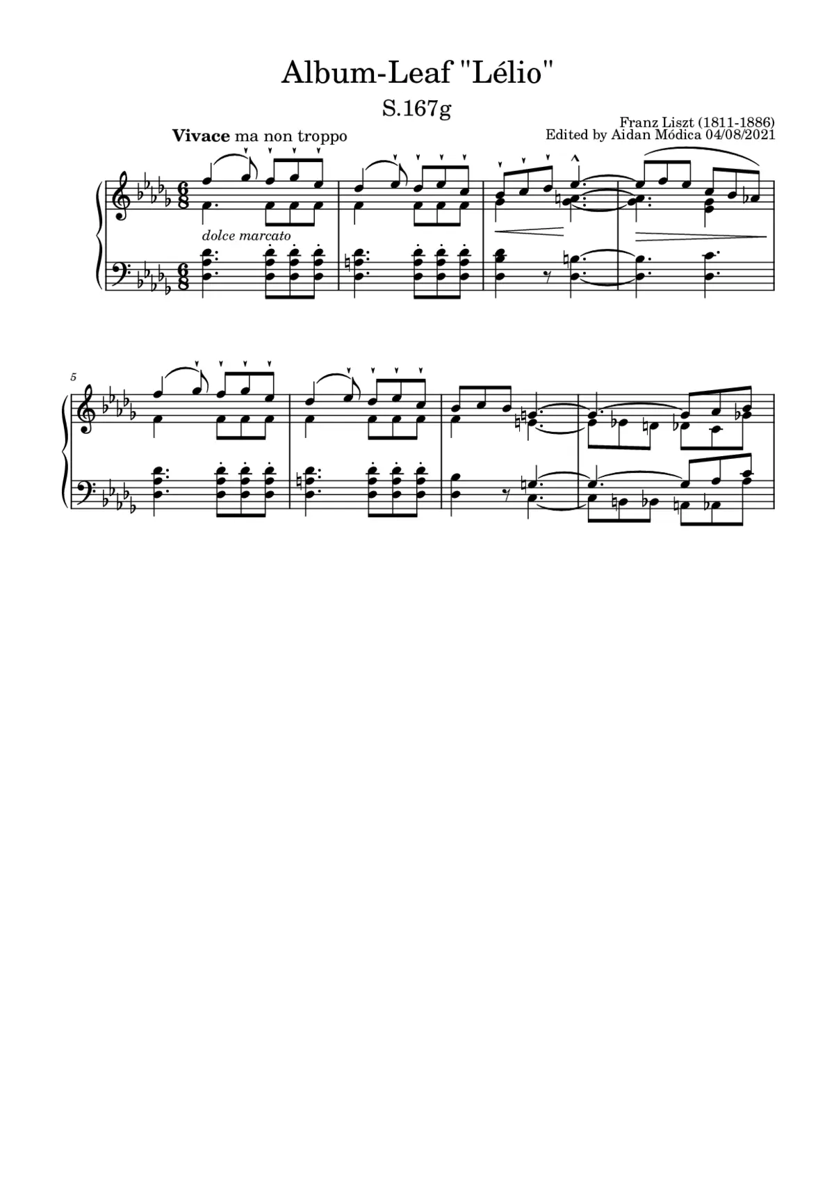 Album-Leaf 'Lélio' - Page 1