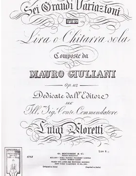 Sei grandi variazioni per lira o chitarra sola