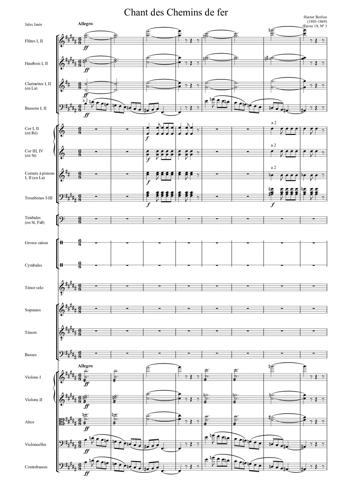 Chant des Chemins de fer, H 110 - Page 1