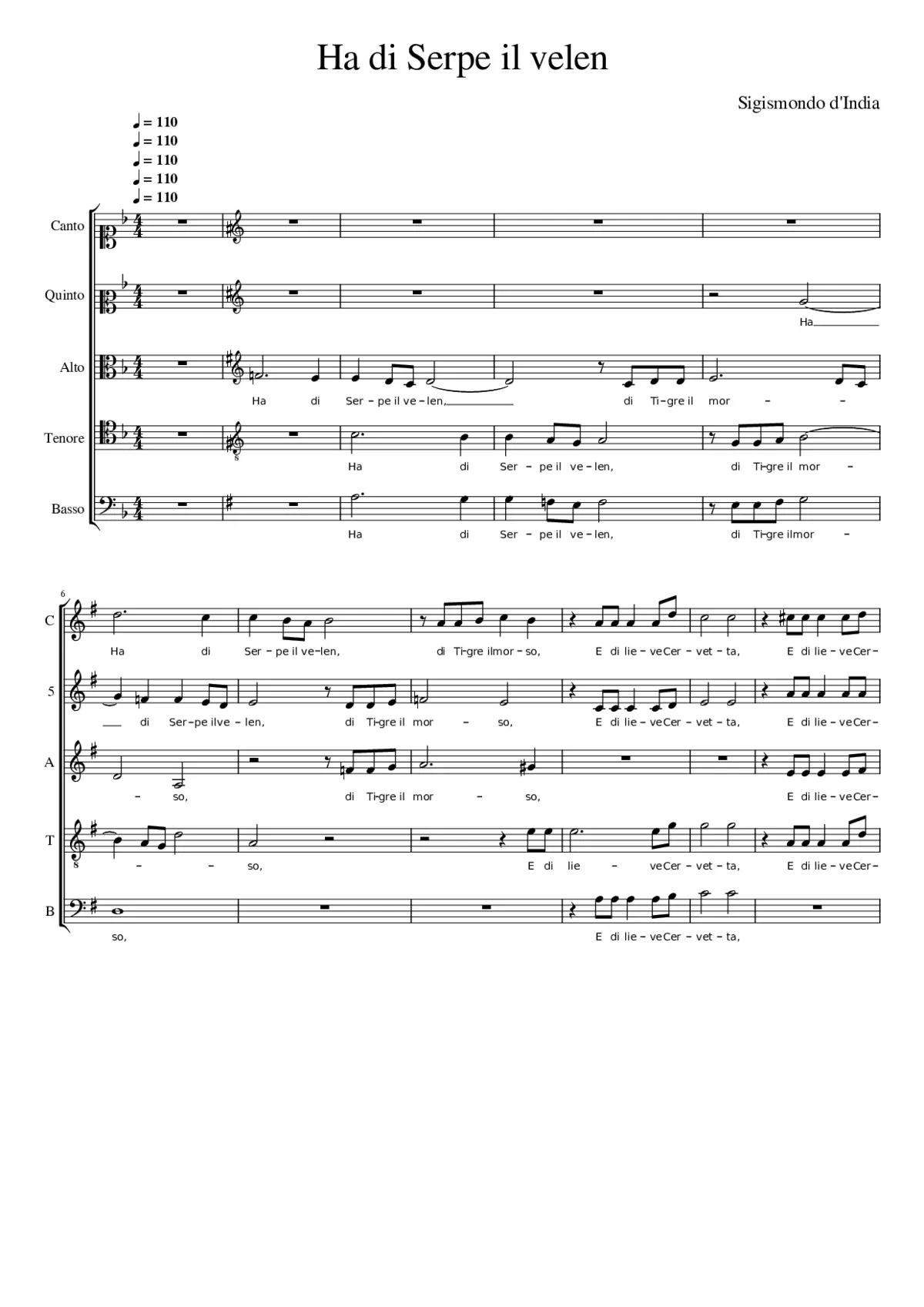 Ha di Serpe il velen - Page 1