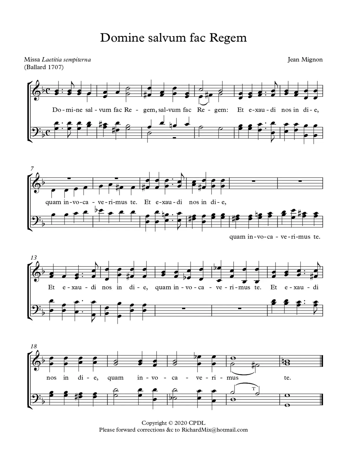 Missa Lætitia sempiterna - Page 1