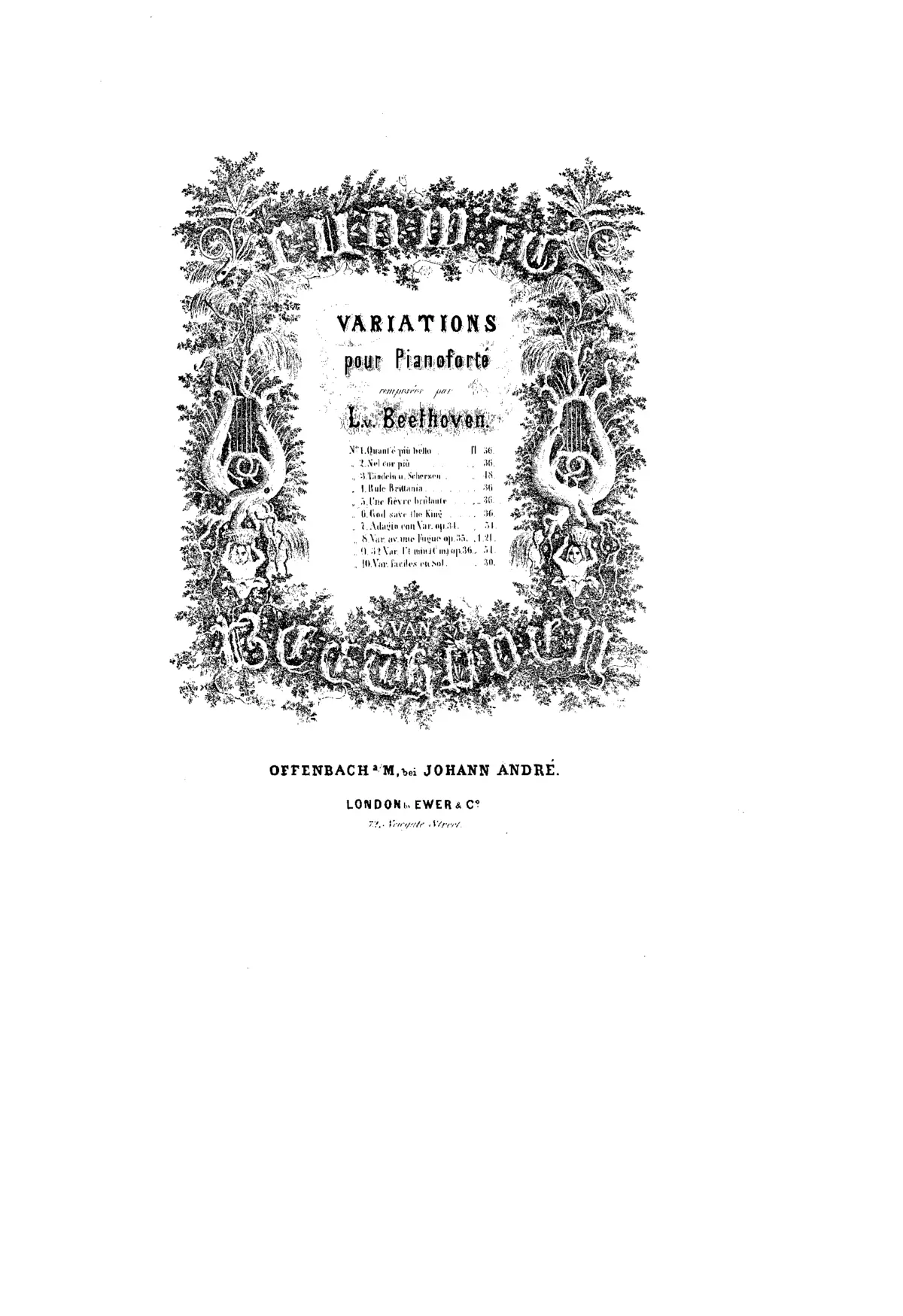 8 Variations on 'Une fièvre brûlante' from the opera 'Richard Cœur de Lion' by Grétry WoO 72 - Page 1