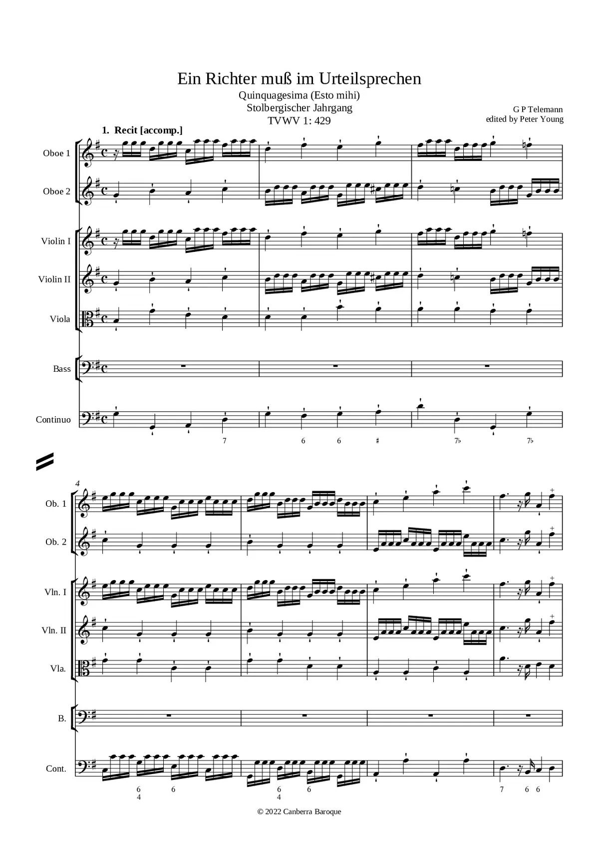 Ein Richter muß im Urteilsprechen, TWV 1:429 - Page 1