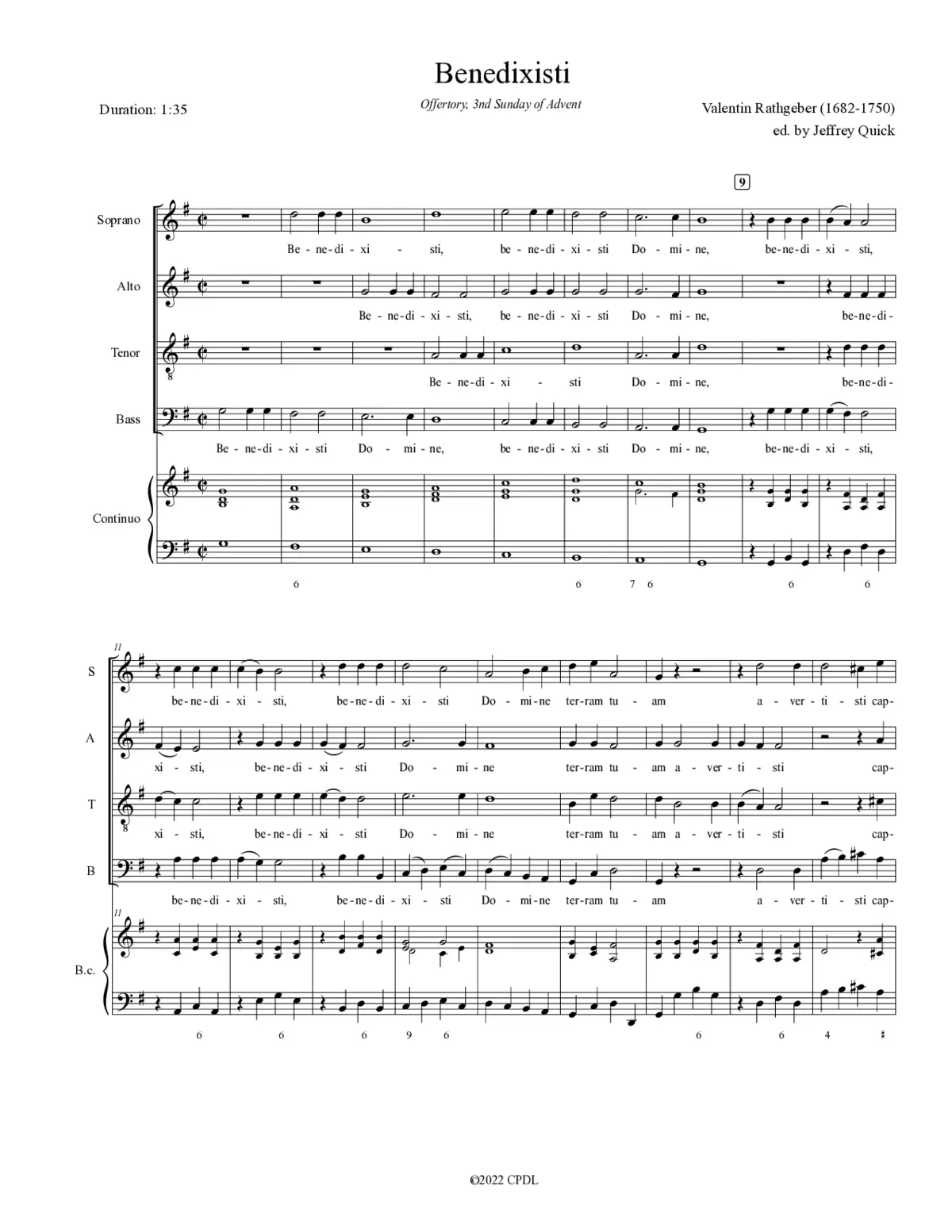 Benedixisti Domine - Page 1