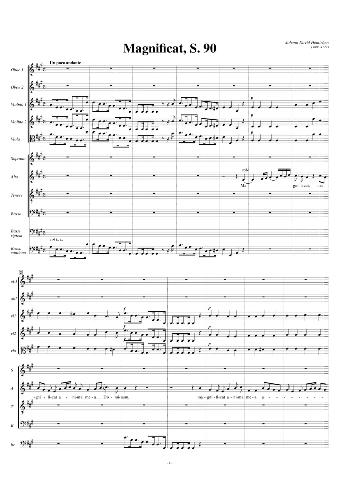 Magnificat in A, S. 90 - Page 1