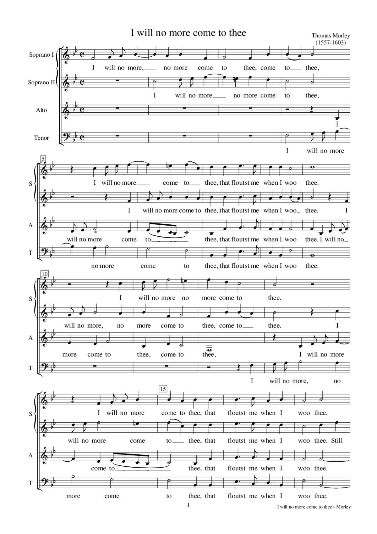 I will no more come to thee - Page 1
