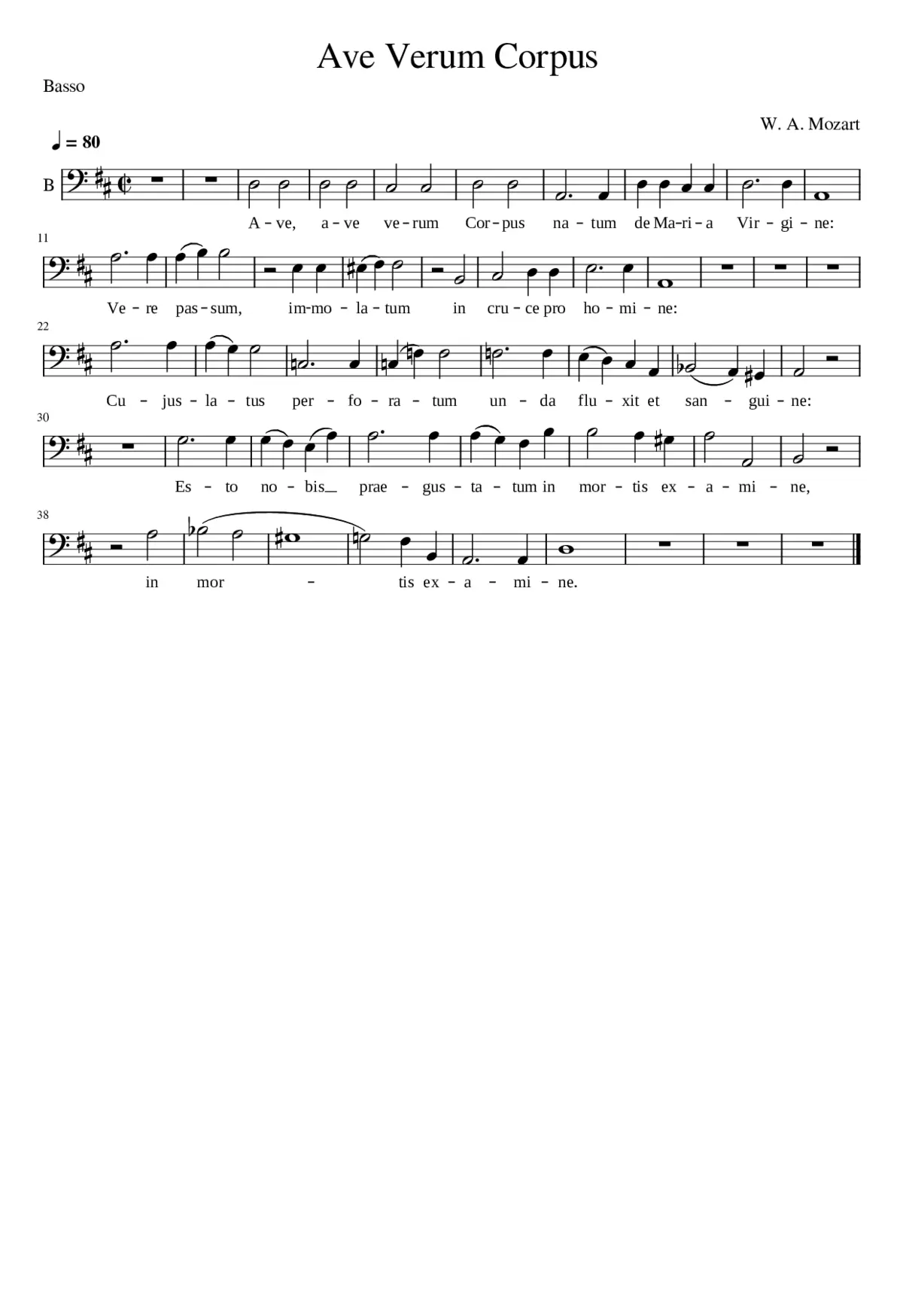 Ave Verum Corpus - Mozart (Basso) - Page 1