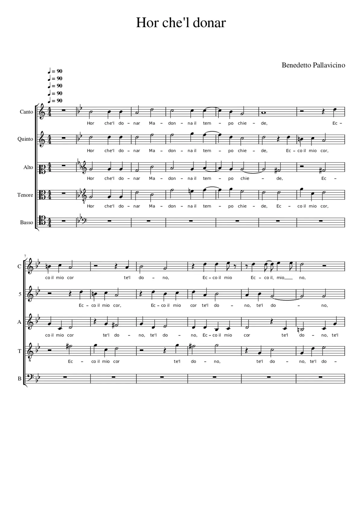 Hor che'l donar - Page 1