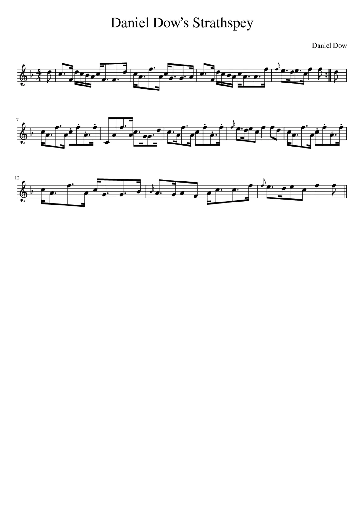 Daniel Dows Strathspey - Page 1