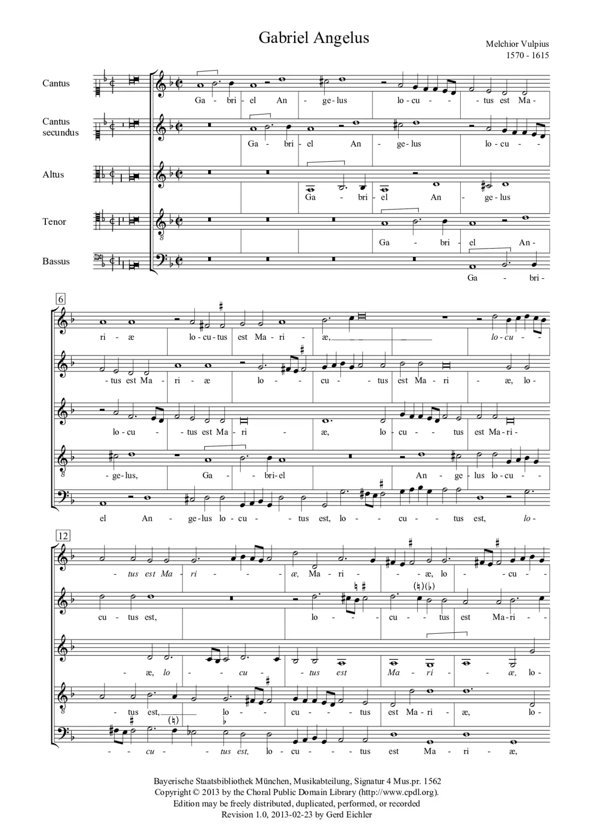 Gabriel Angelus - Dixit autem Maria - Page 1