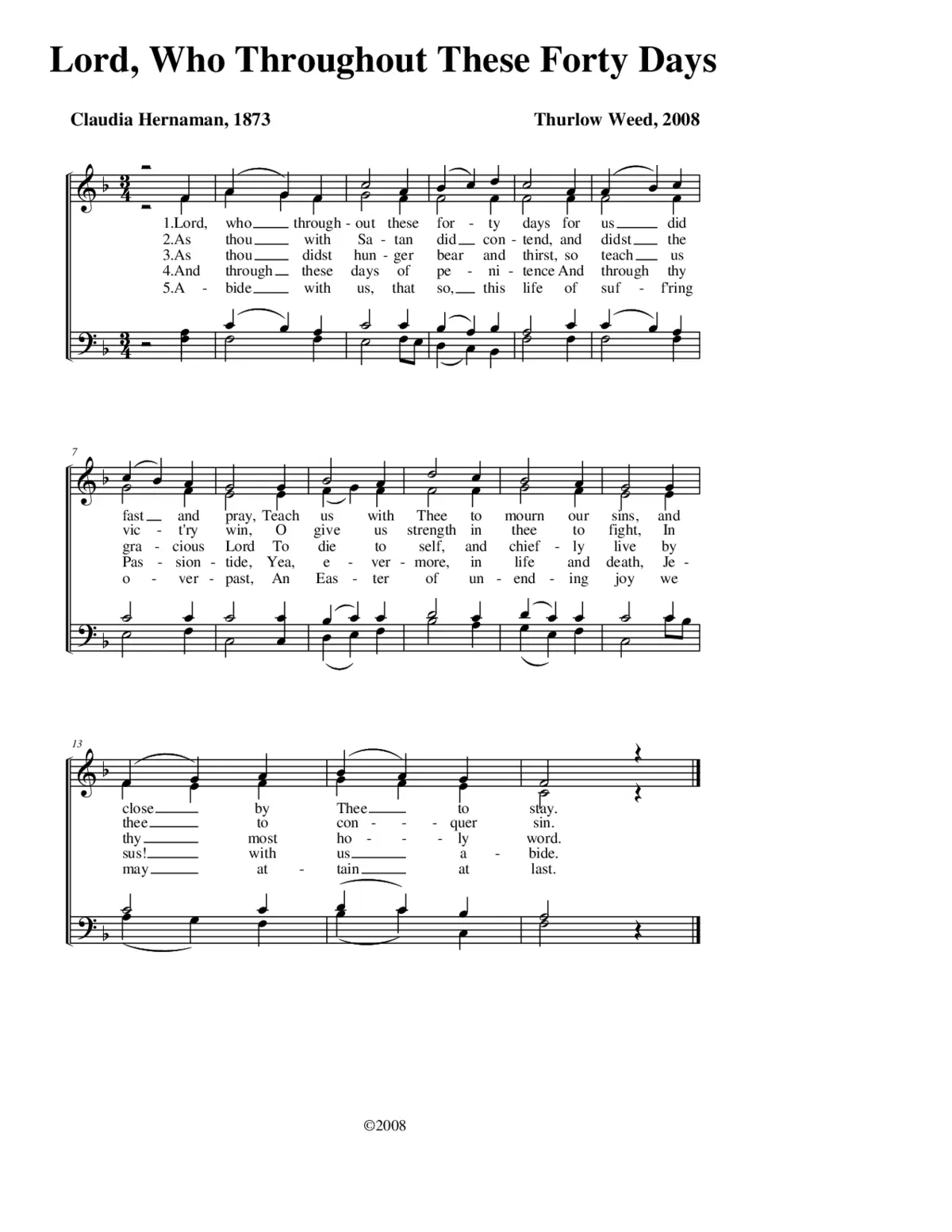 Lord, who throughout these forty days - Page 1