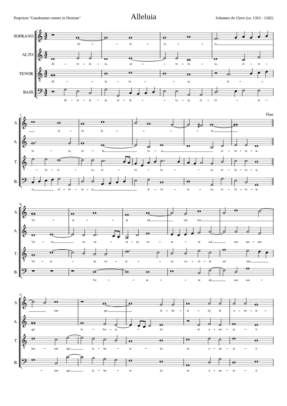 Alleluia venite ad me - Page 1