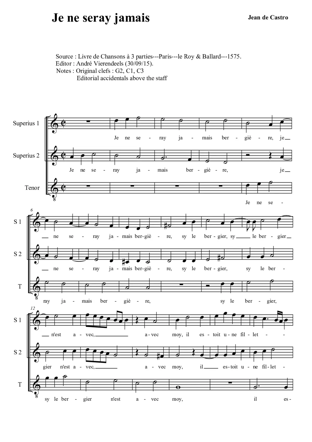 Je ne serai jamais bergière - Page 1
