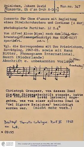 Concerto for Oboe d'amore