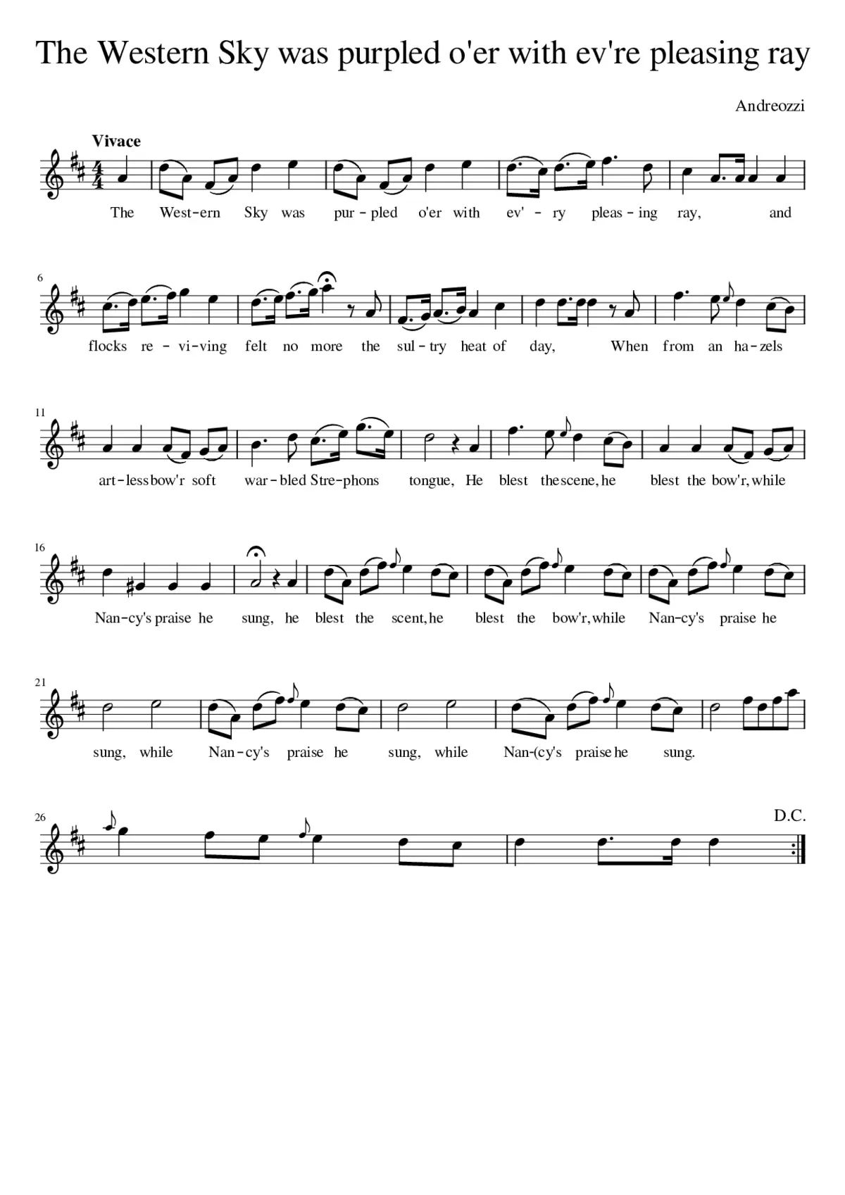 The Western Sky was purpled o'er with ev're pleasing ray - Page 1