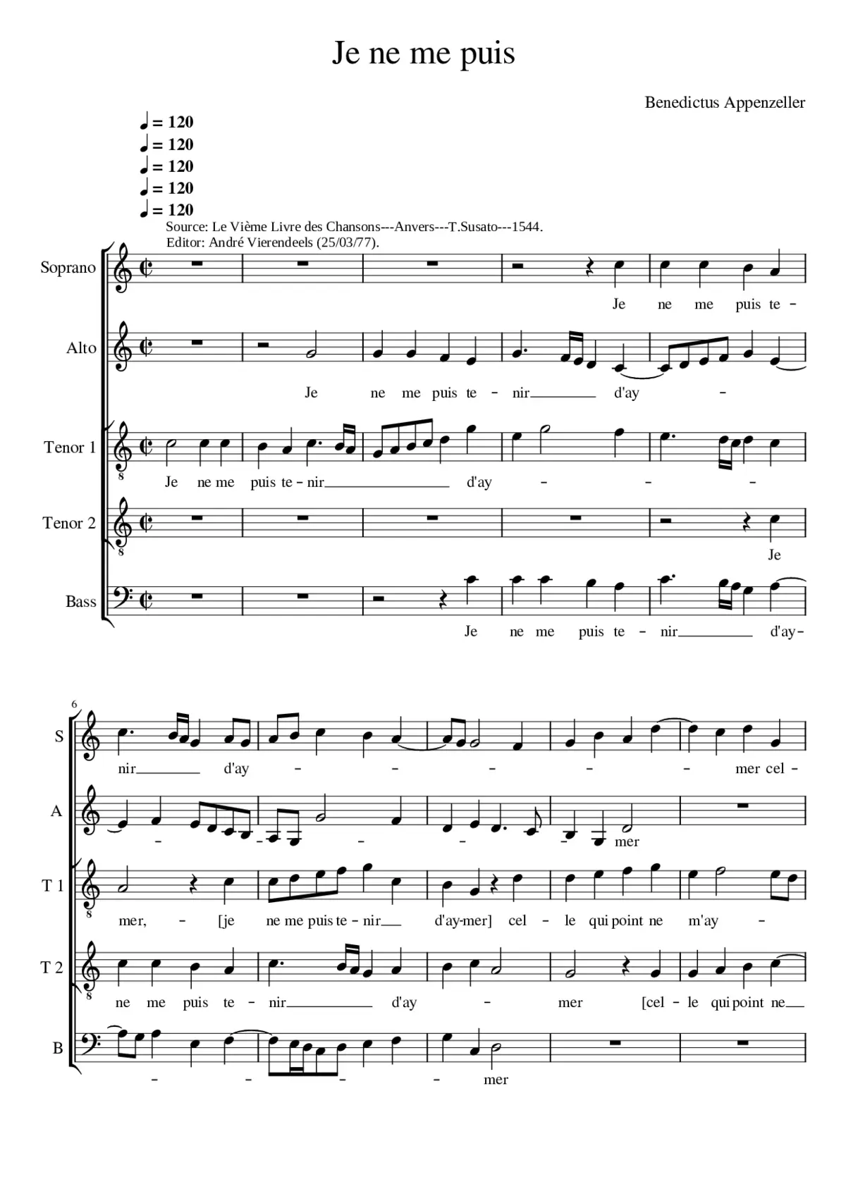 Je ne me puis - Page 1