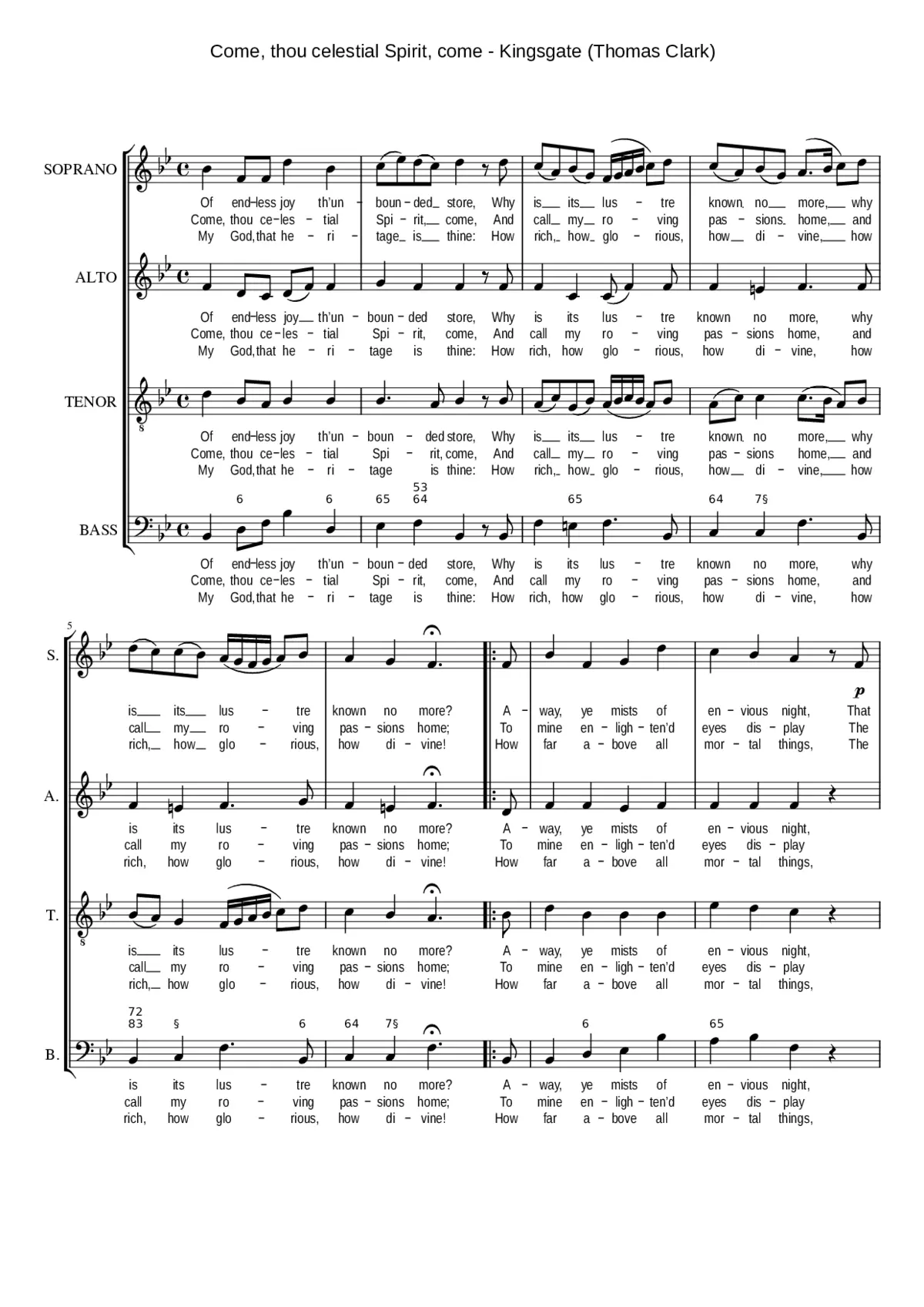 Come thou celestial Spirit come - Page 1