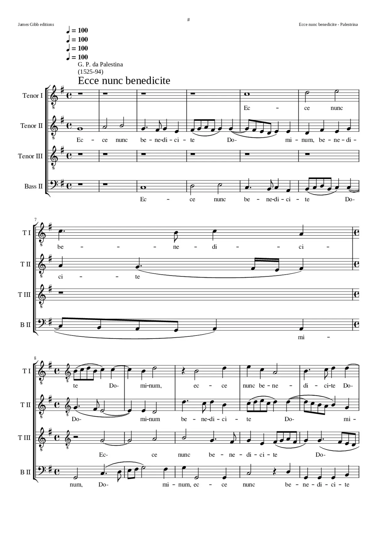 Ecce nunc benedicite - Page 1
