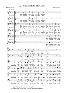 Auf dein Zukunft, Herr Jesu Christ