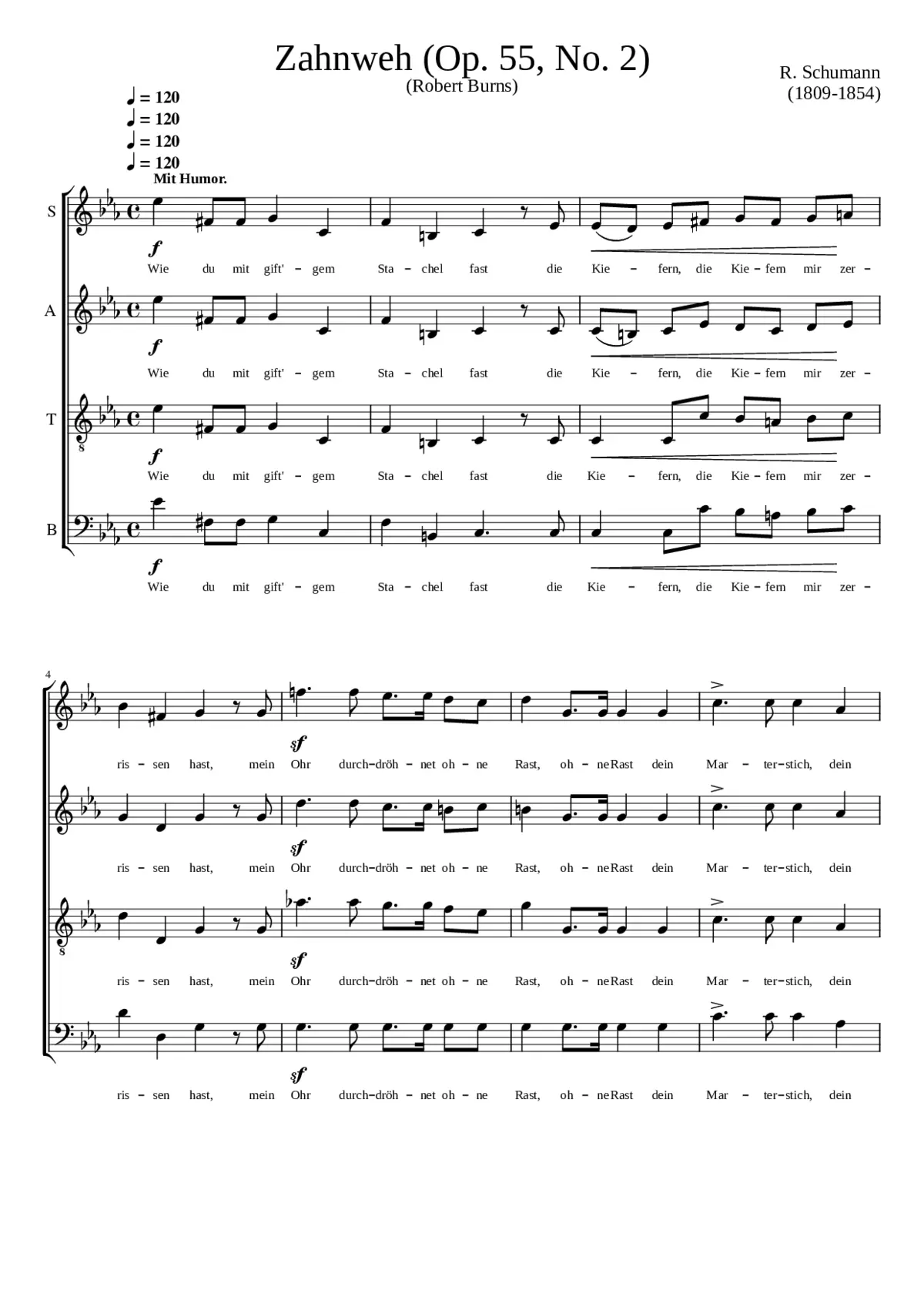 Zahnweh Op. 55 No. 2 - Page 1