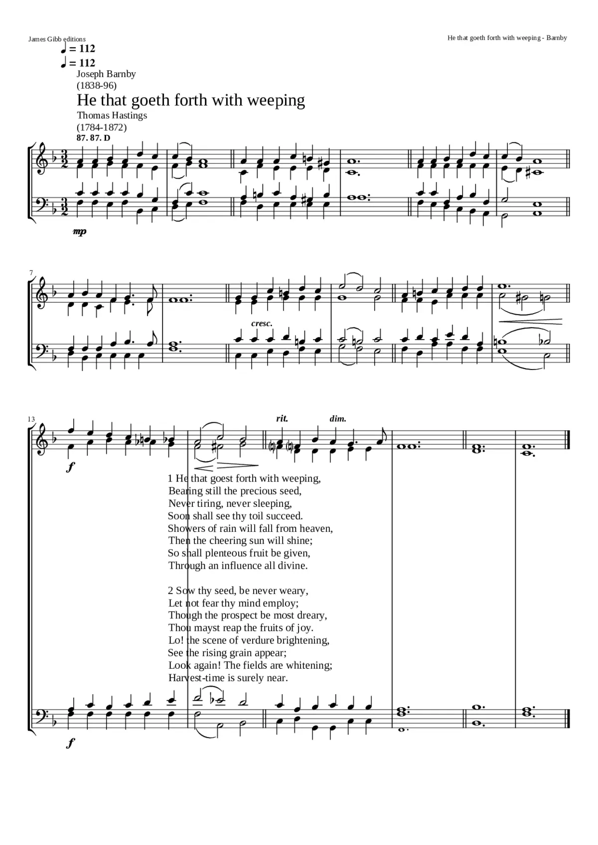 He that goeth forth with weeping - Page 1