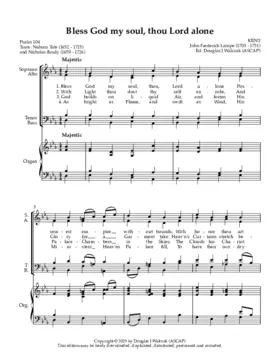 Bless God my soul, thou Lord alone