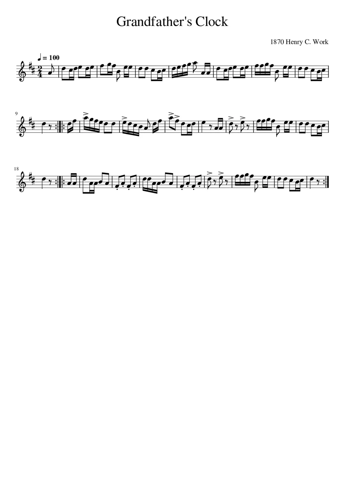 Grandfather's Clock - Page 1