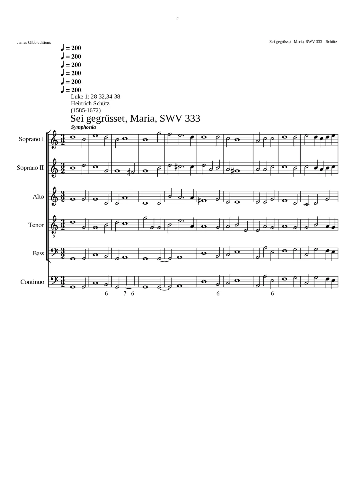 Sei gegrüßet Maria SWV 333 - Page 1