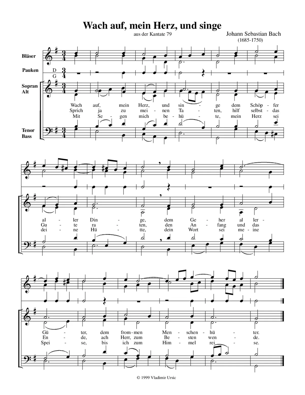 Gott der Herr ist Sonn und Schild, BWV 79 - Page 1