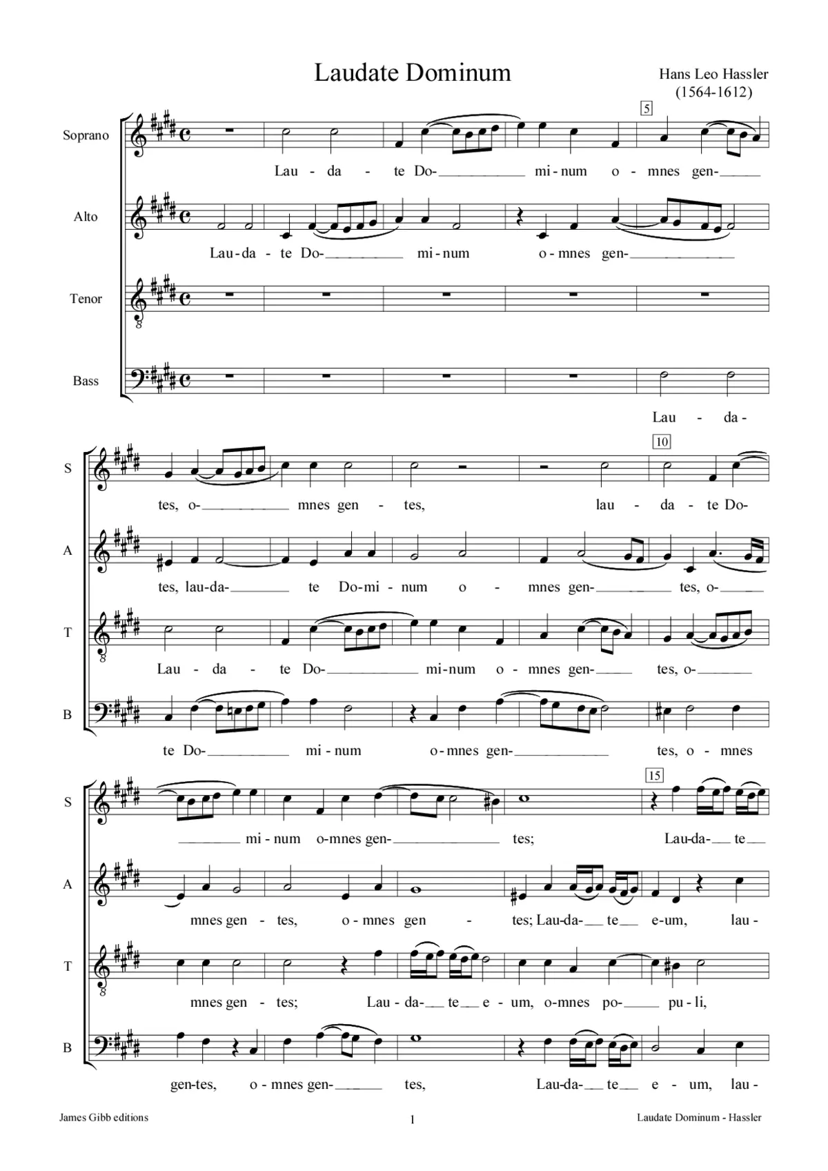 Laudate Dominum omnes gentes a 4 - Page 1