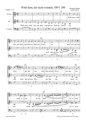 Wohl dem, der nicht wandelt im Rat der Gottlosen, SWV 290