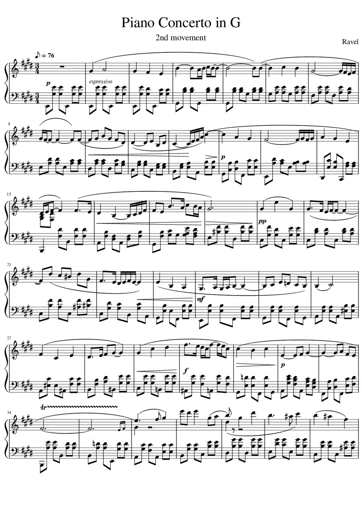 Piano Concerto in G major - Page 1