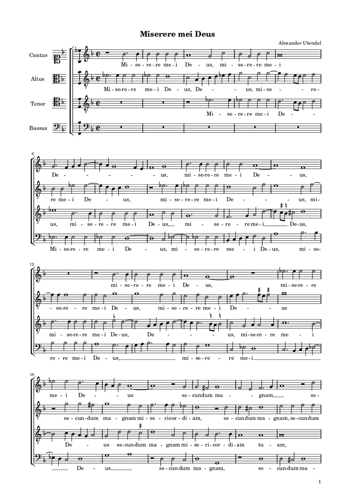 Miserere mei Deus a 4 - Page 1