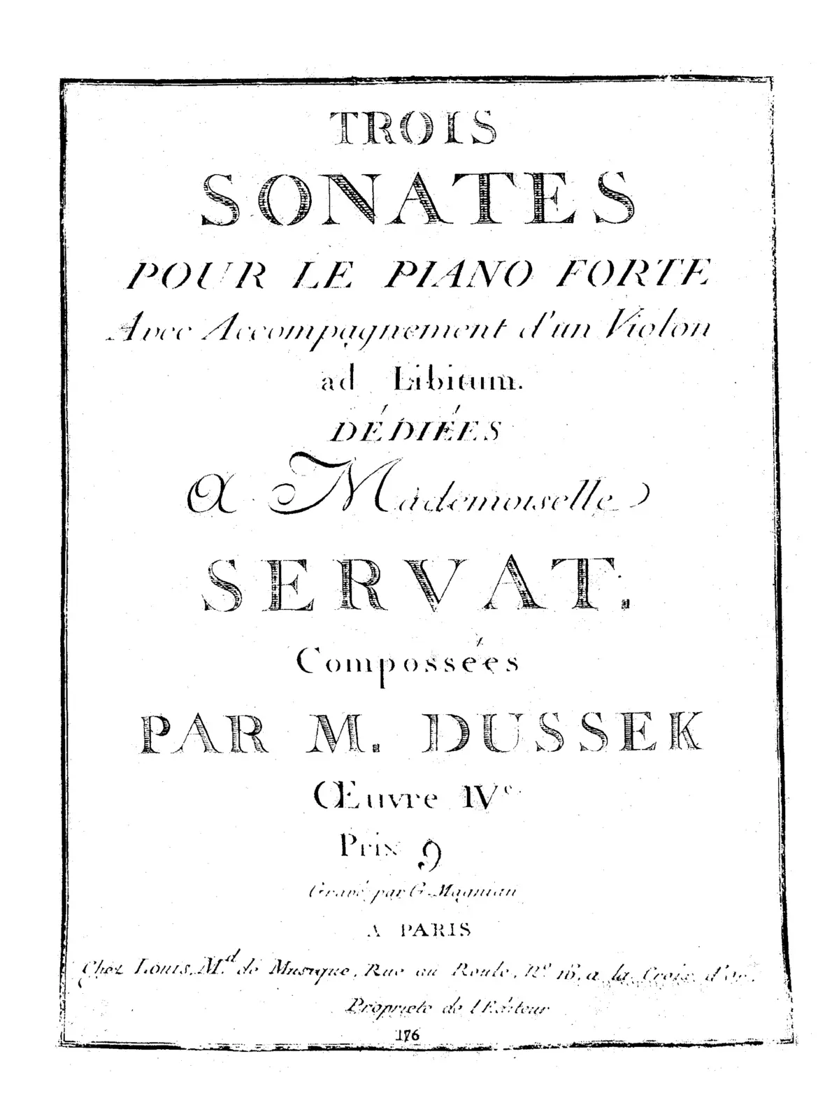 3 Sonatas for Pianoforte with Violin ad libitum - Page 1