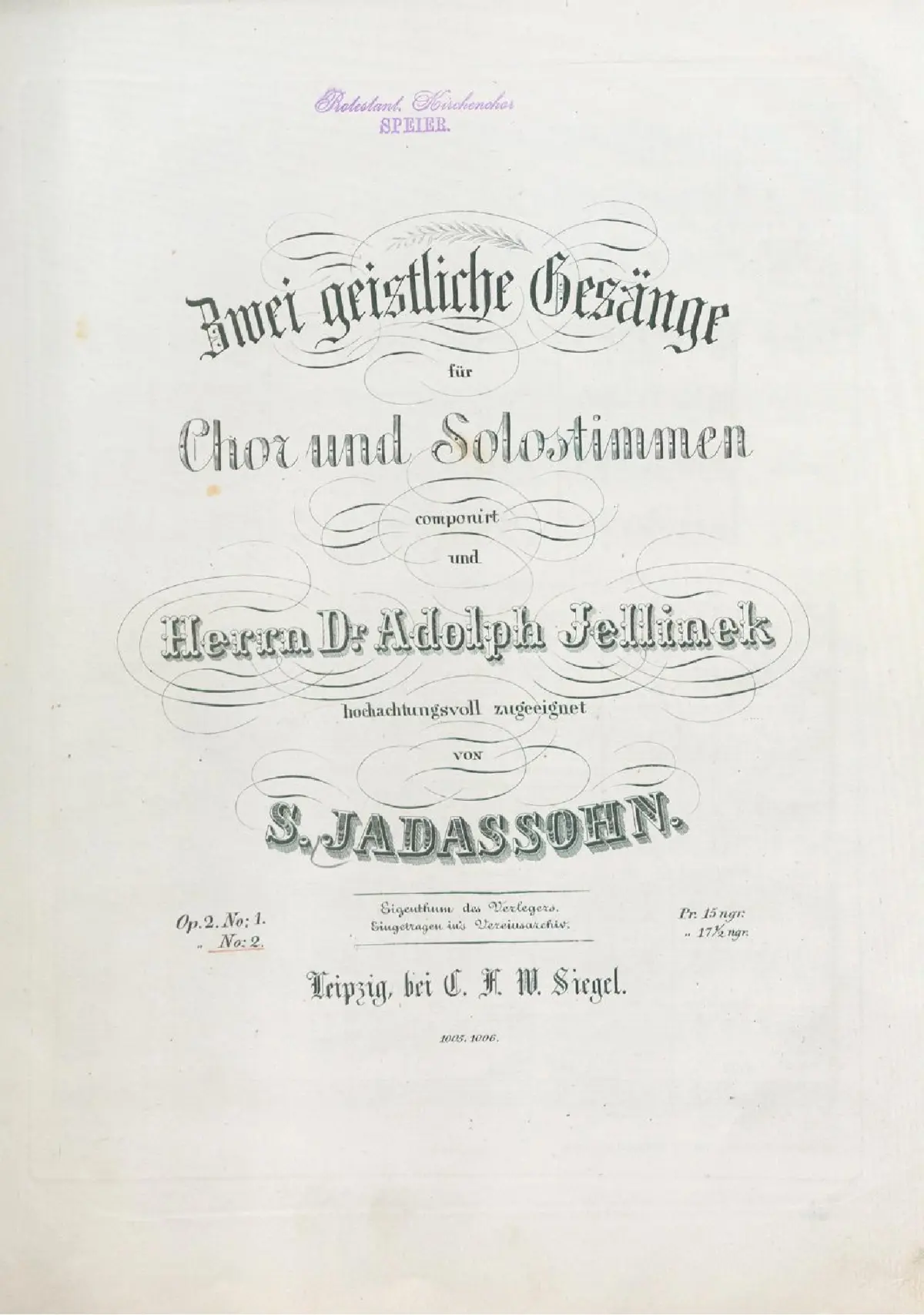 2 Geistliche Gesänge - Page 1