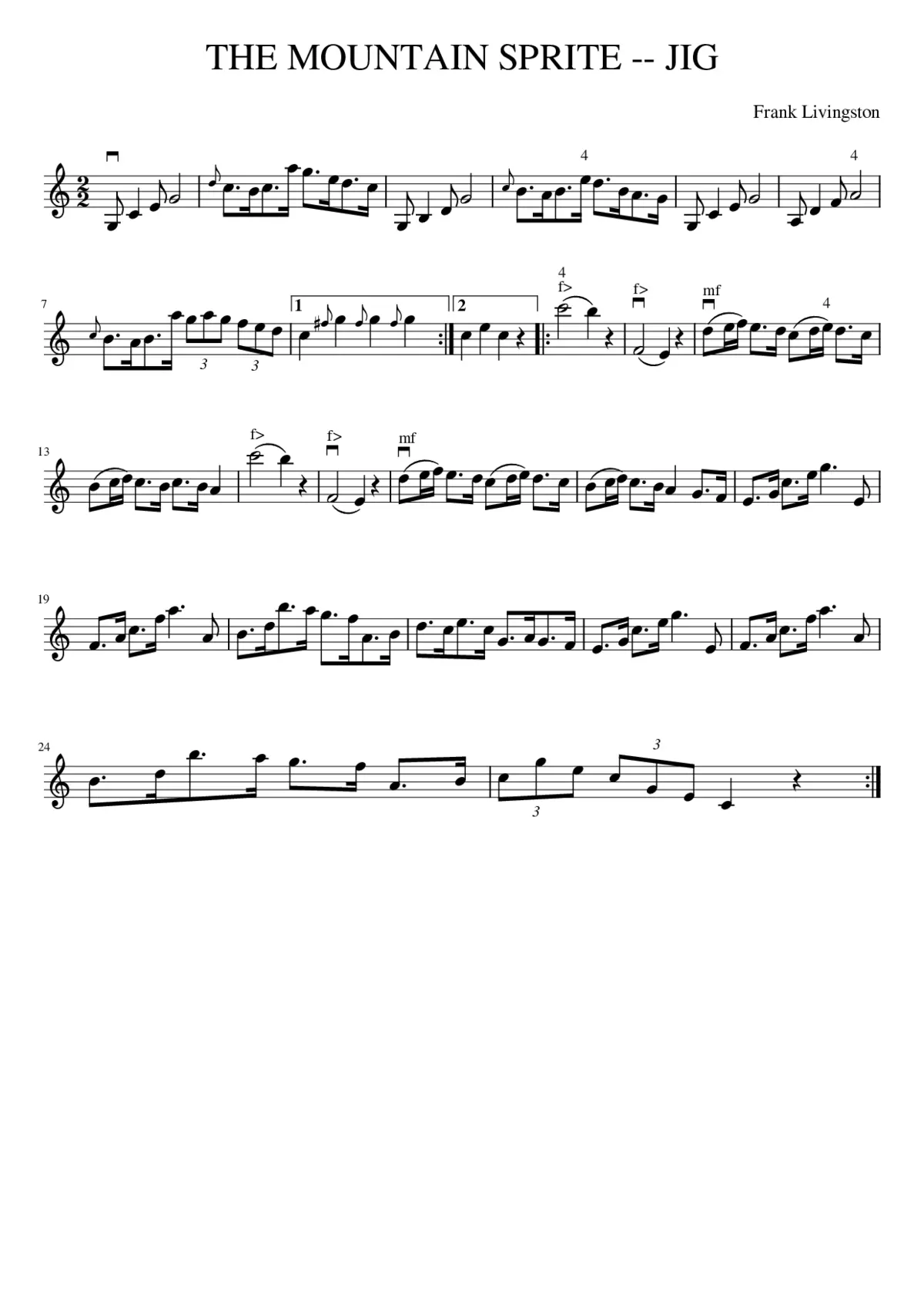 THE MOUNTAIN SPRITE -- JIG - Page 1