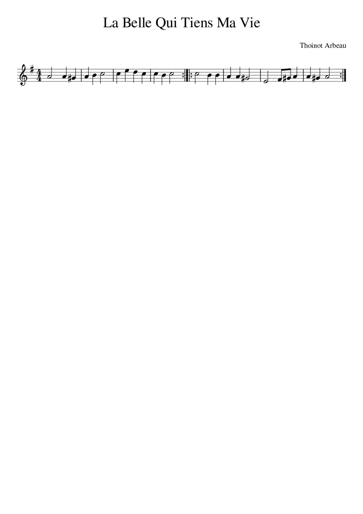 Belle qui tiens ma vie - Page 1