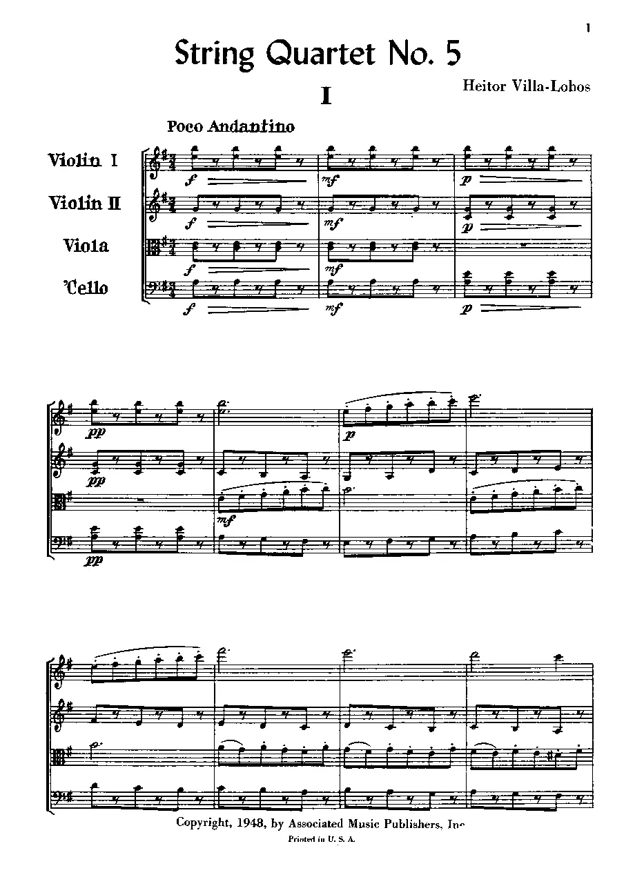 String Quartet No.5 - Page 1