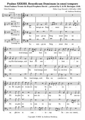 Louenge au Seigneur donneray, Psalme XXXIIII