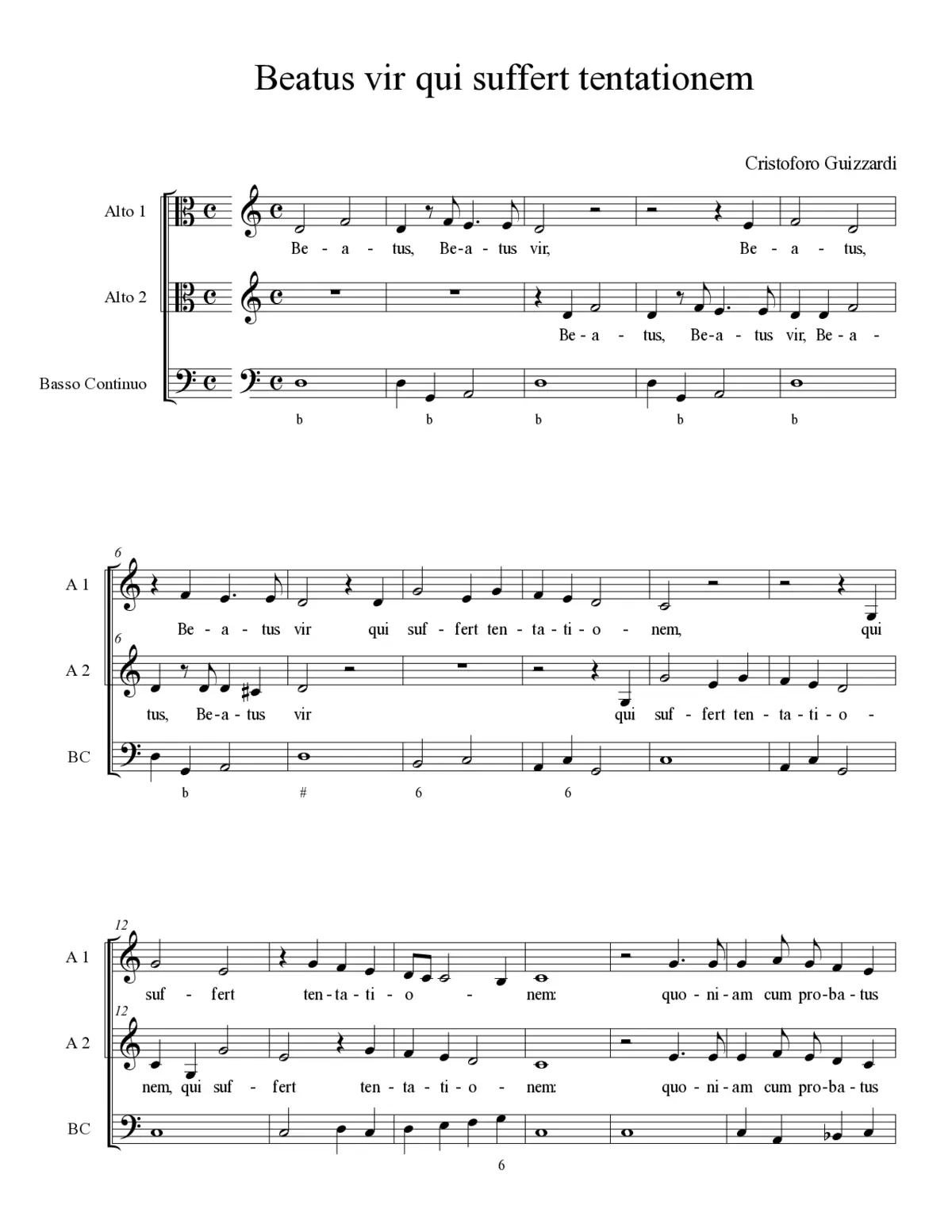 Beatus vir qui suffert tentationem - Page 1