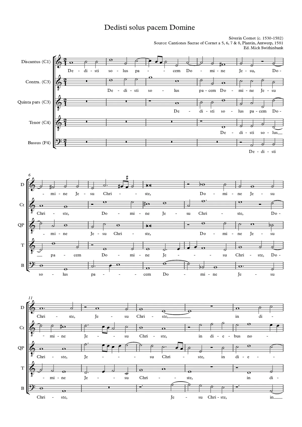 Dedisti solus pacem, Domine - Page 1