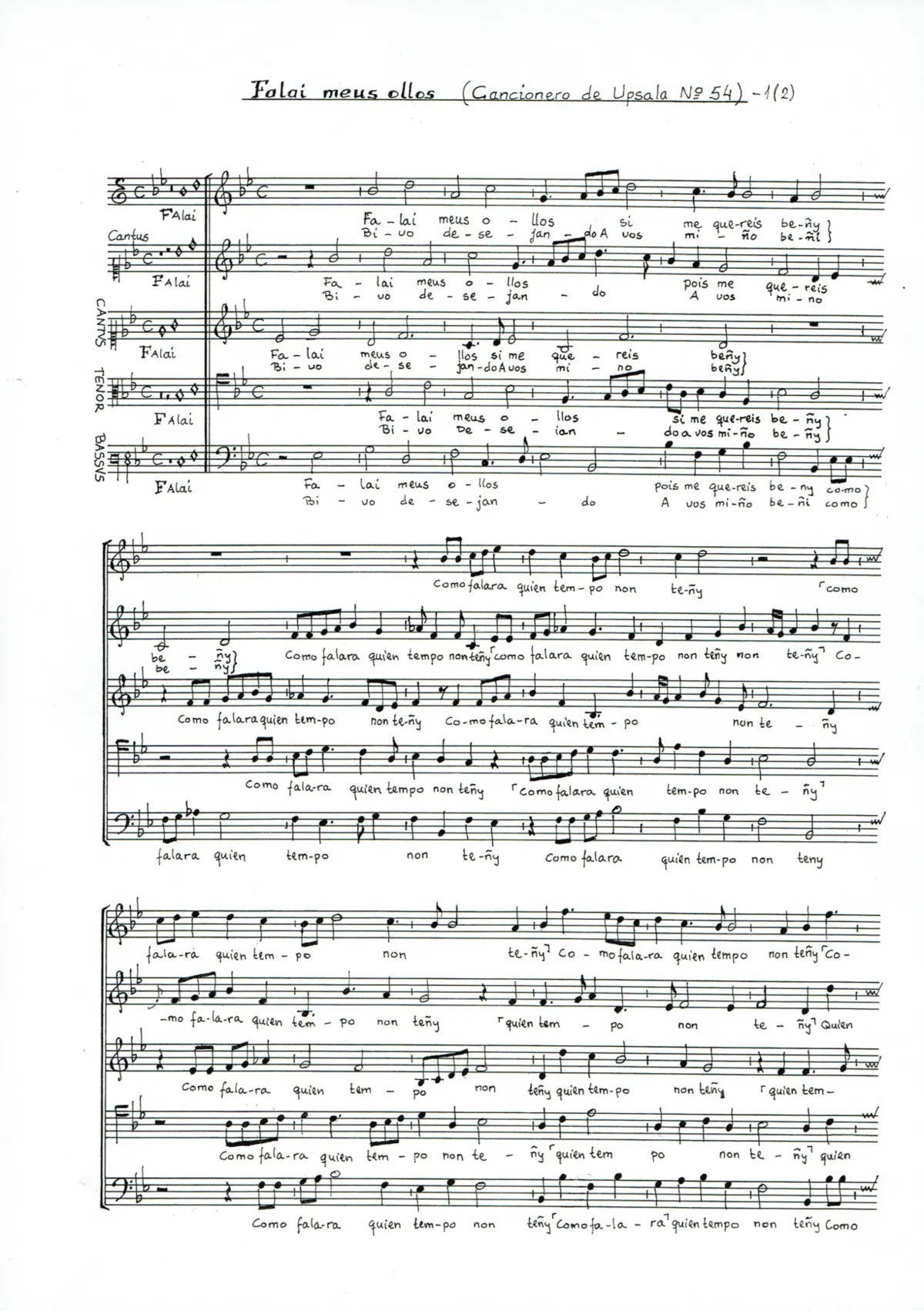 Falai, meus olhos, si me quereis beñy - Page 1