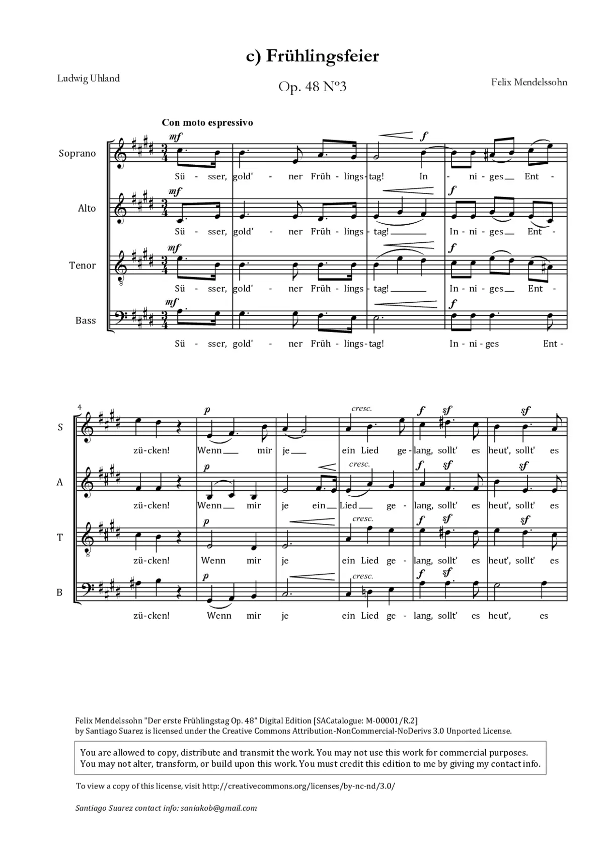 Frühlingsfeier, Op. 48, No. 3 - Page 1