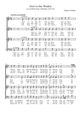 Dort in den Weiden, Deutsche Volklieder WoO 35,8