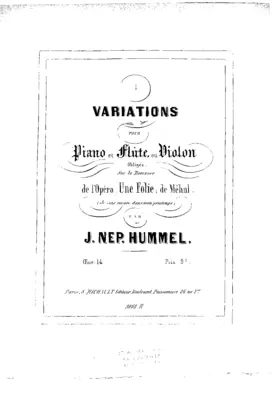 Variations sur la Romance de 'Une folie'