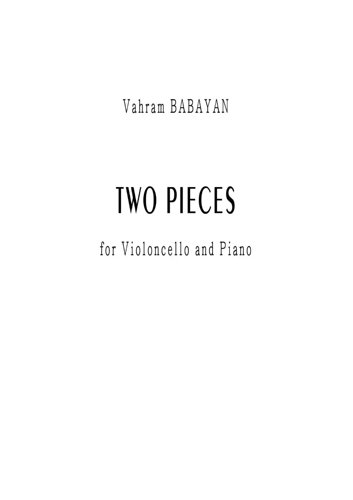 Two Pieces for Violoncello and Piano - Page 1