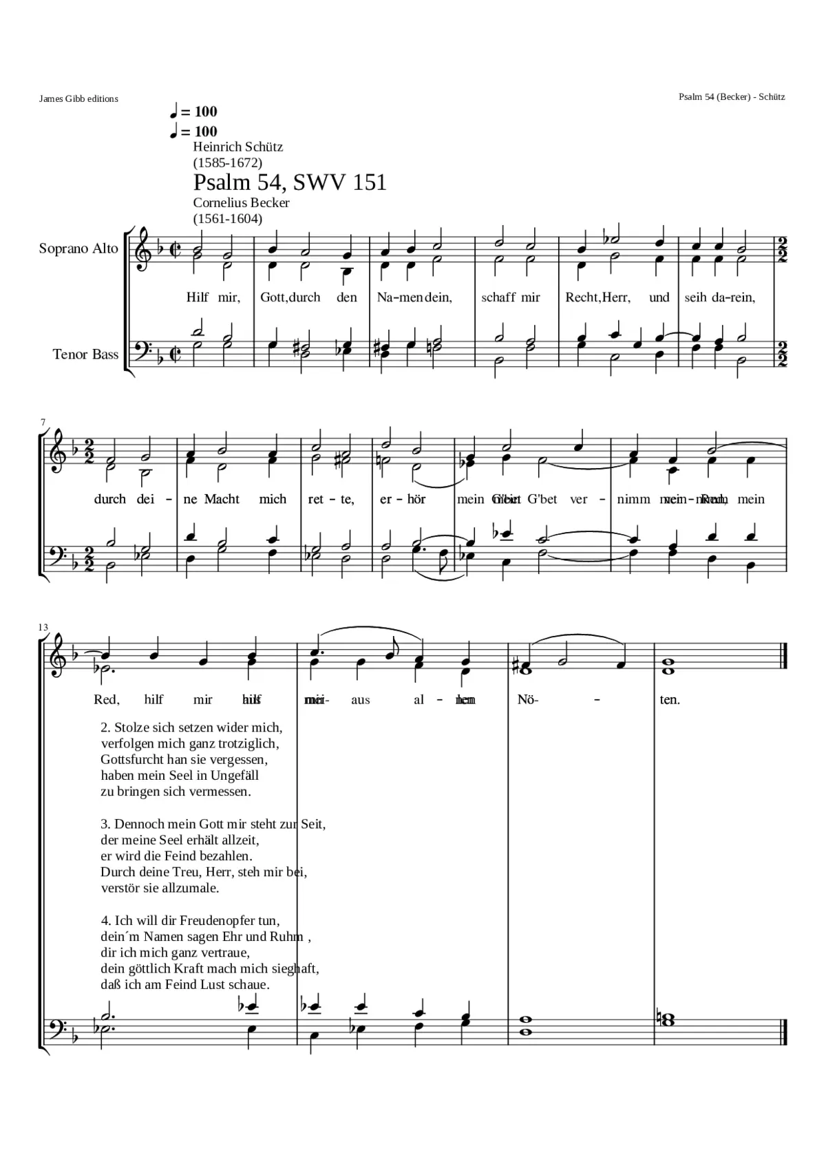 Hilf mir Gott durch den Namen dein SWV 151 - Page 1