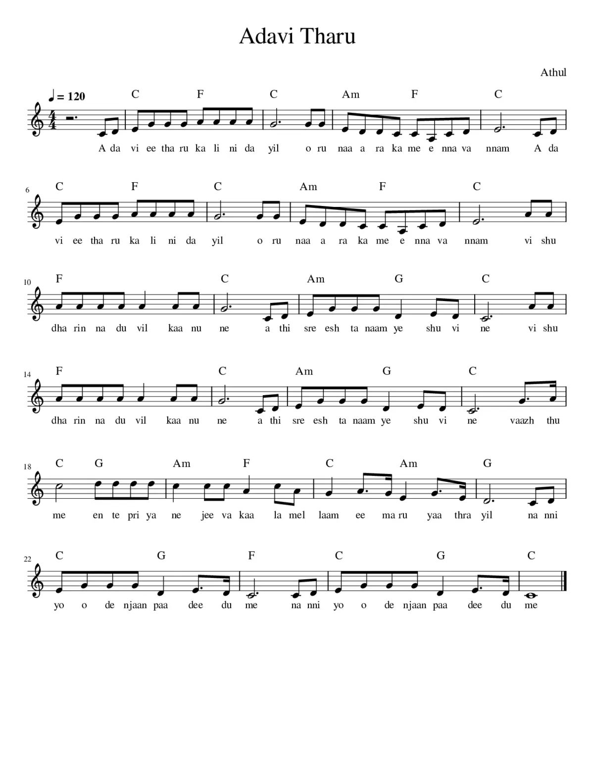 Adavi Tharukalinidayil - Page 1