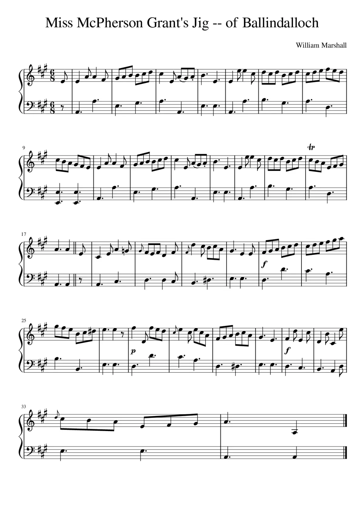 Miss McPherson Grant's Jig -- of Ballindalloch - Page 1